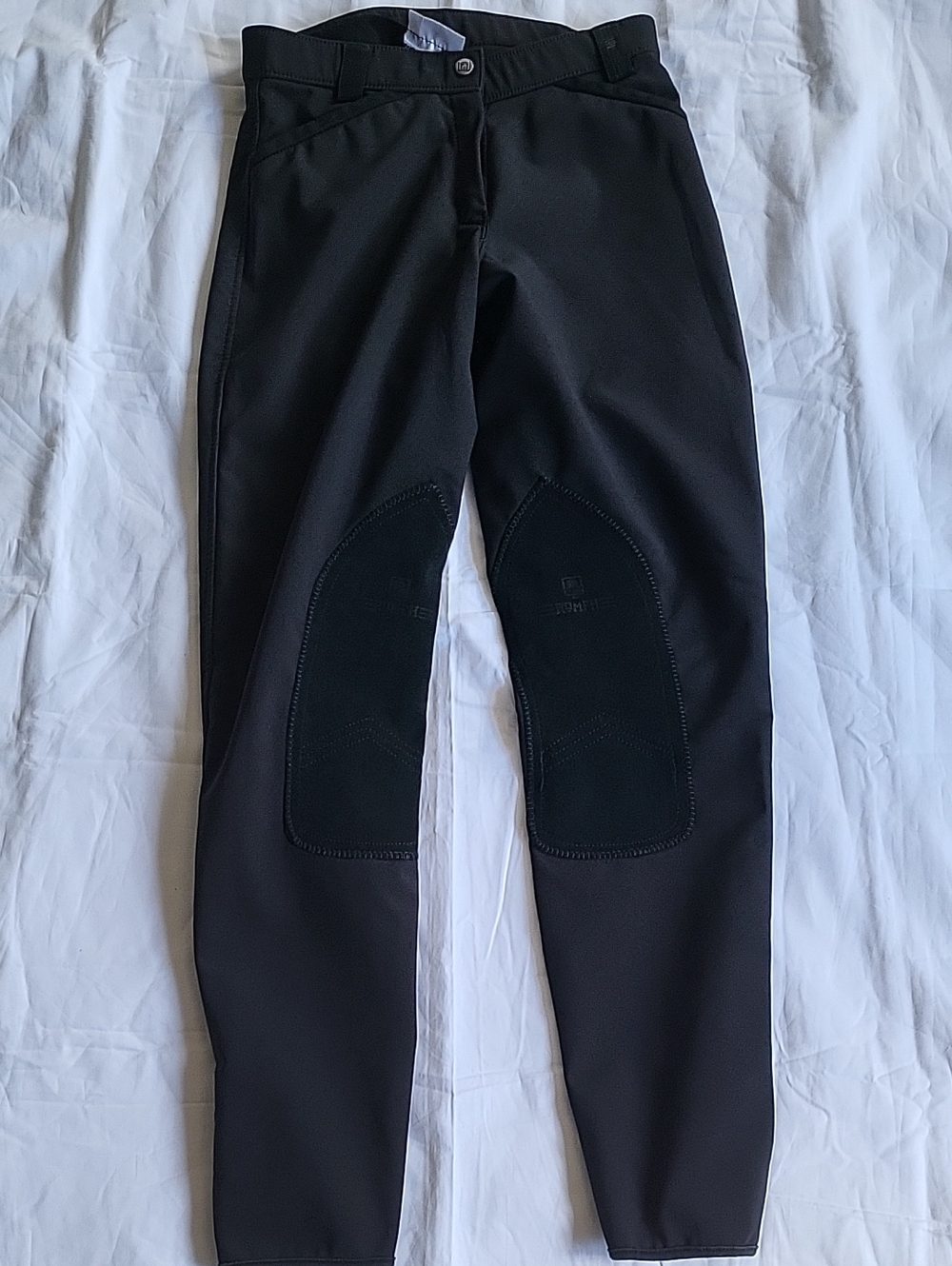 Romfh Black Equestrian Breeches with Knee Patch Detail
